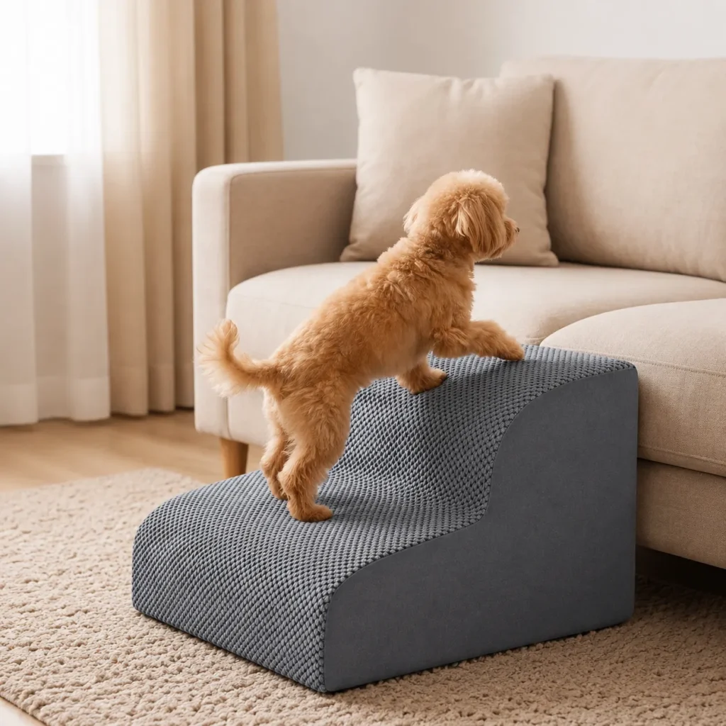 High-density foam pet stairs for senior dogs
