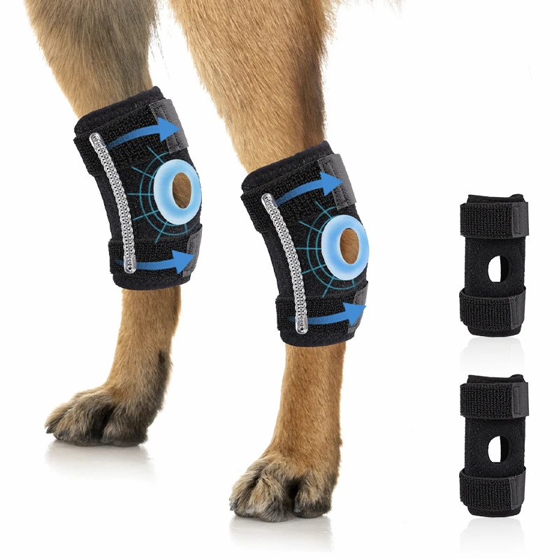 Dog knee sleeve with adjustable straps