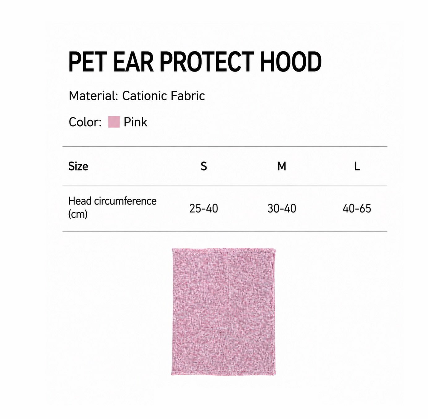Calming ear cover measurements