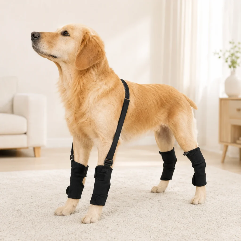 Dog leg support brace for recovery care