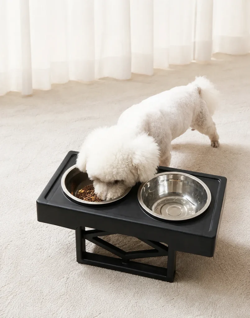 Foldable elevated pet bowl