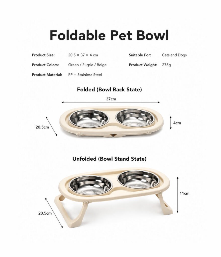Adjustable elevated pet bowl size chart