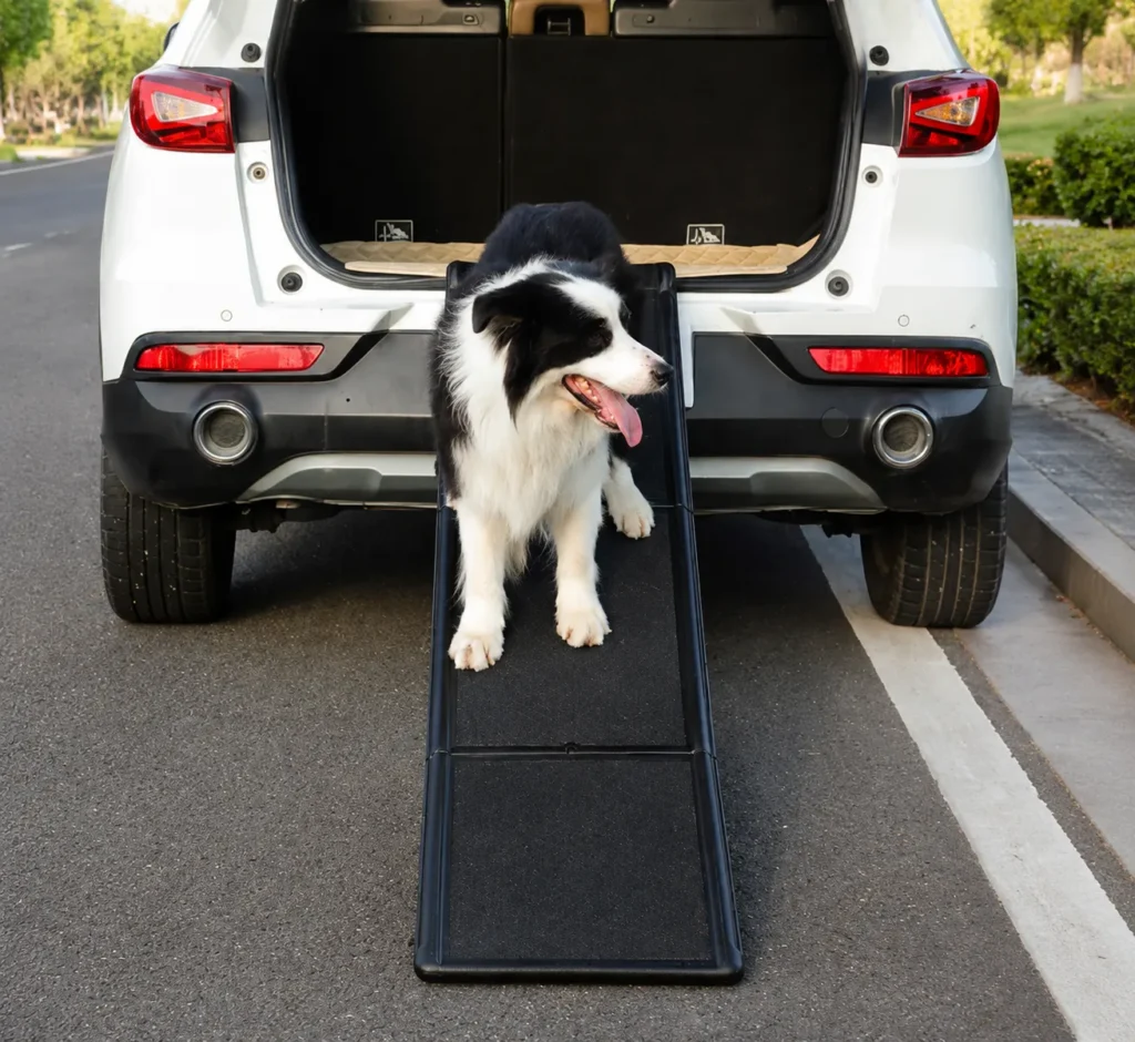 Foldable non-slip dog car ramp